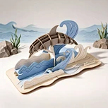 CUPUZ 3D Paper Puzzle Dolphins Scene – DIY Ocean Diorama Model, Educational Toy & Creative Gift